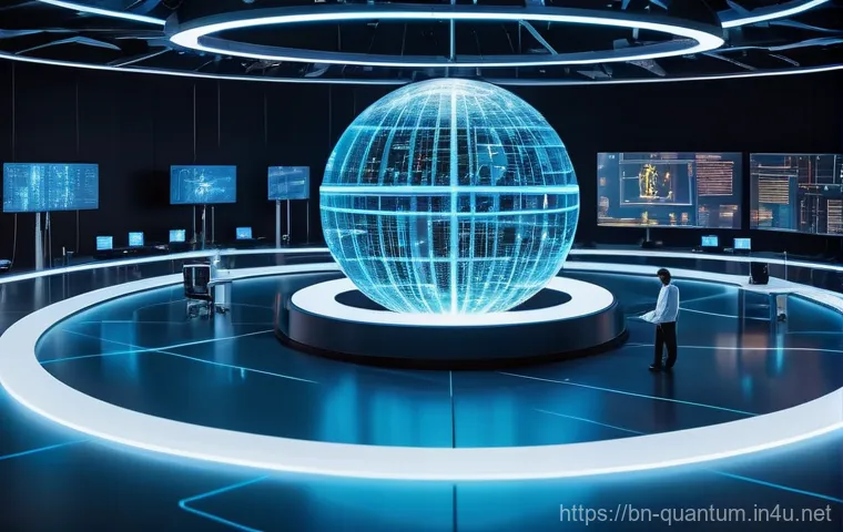 양자통신의 글로벌 경쟁 - **Prompt 1: Global Quantum Race for a Secure Future**
    "A dynamic, wide-angle shot depicting a di...