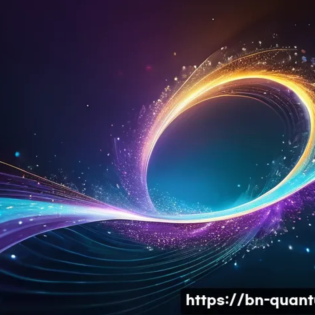양자광학 - A highly detailed visualization of the dual nature of light, showing an elegant fusion of wave patte...